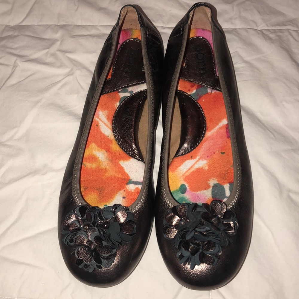 Brown metallic flats size 7.5